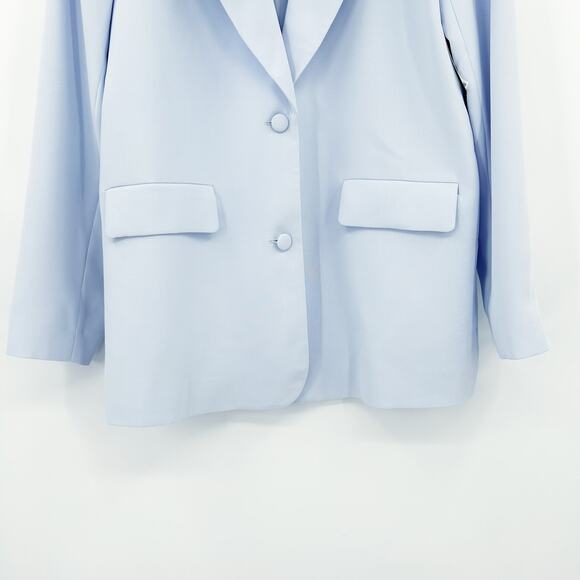 NWT Good American Luxe Suiting Boyfriend Blazer Light Blue Womens Size S/M - Picture 5 of 13